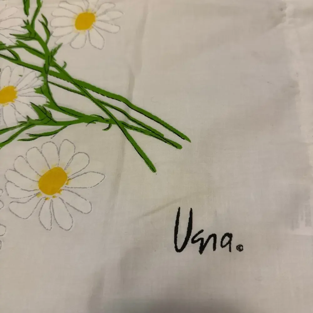 1970s Vera Neumann Daisy Sheet Set Full Size Burlington No-Iron Percale
